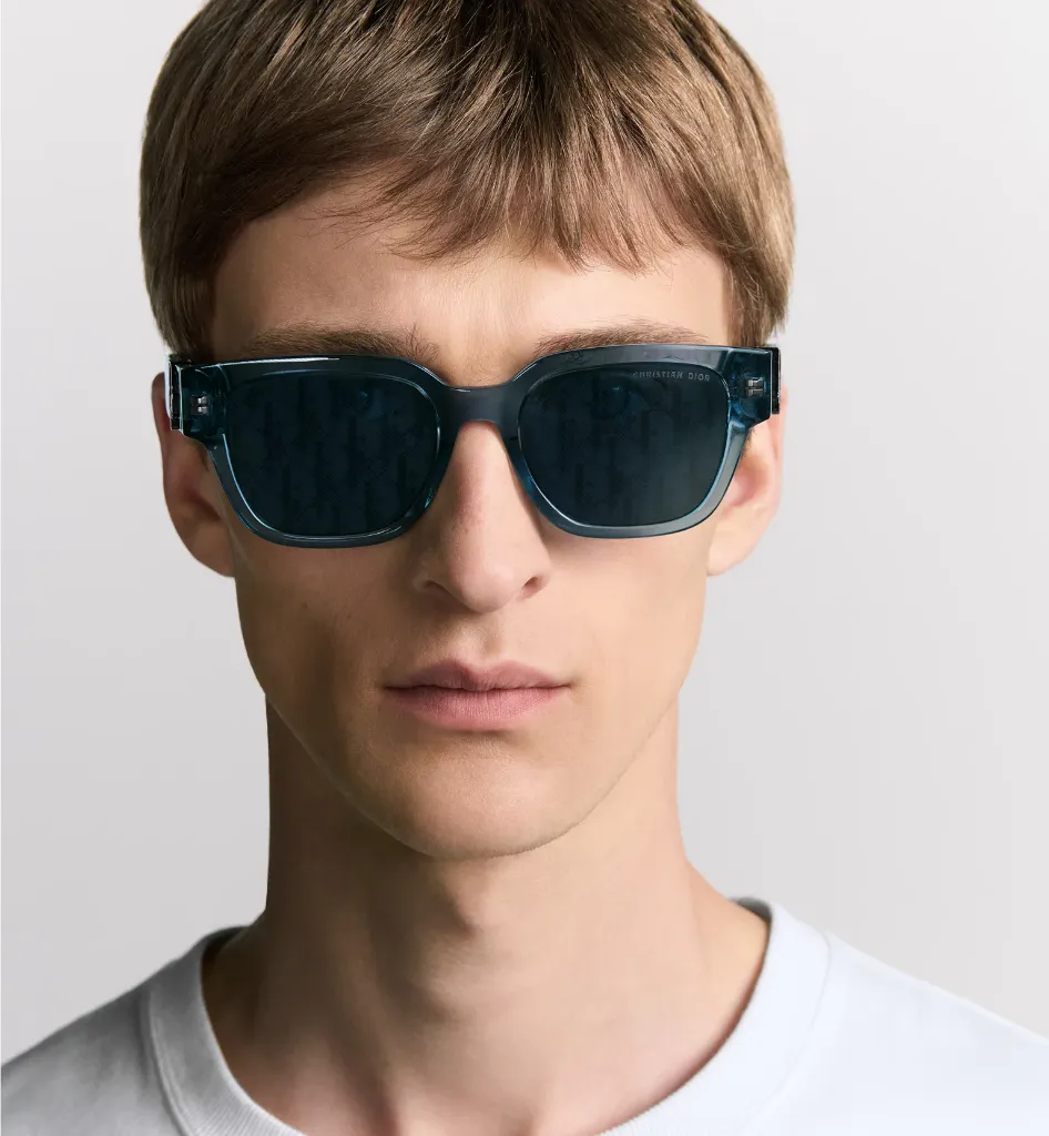 Dior Oblique S1I Lunettes de soleil carrées bleu transparent