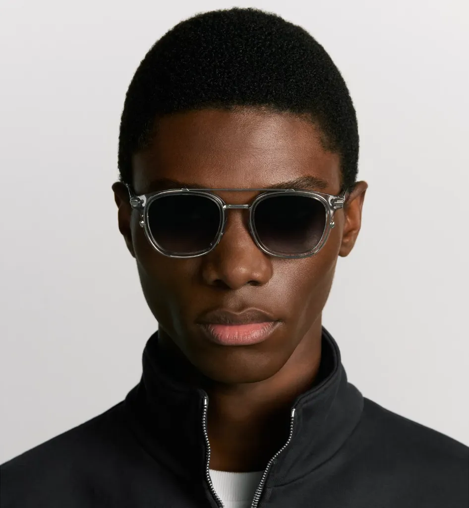 DiorBlackSuit S14I BioAcetate Lunettes de soleil carrées gris transparent