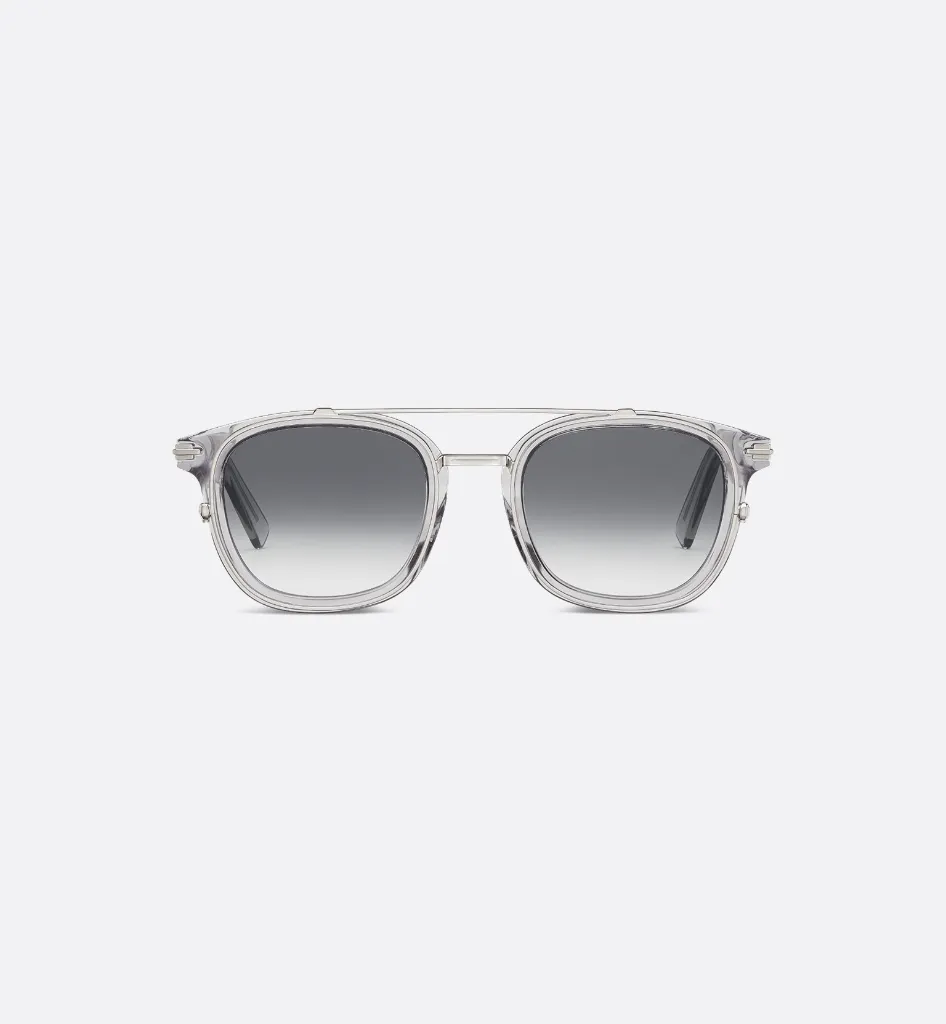 DiorBlackSuit S14I BioAcetate Lunettes de soleil carrées gris transparent