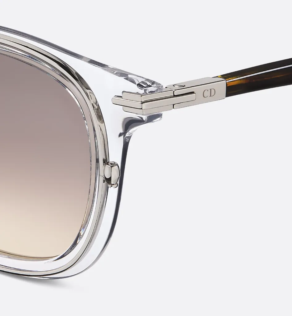 DiorBlackSuit S14I BioAcetate Lunettes de soleil carrées cristal et effet écaille brun