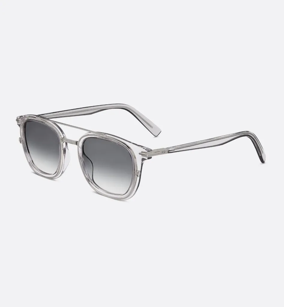DiorBlackSuit S14I BioAcetate Lunettes de soleil carrées gris transparent