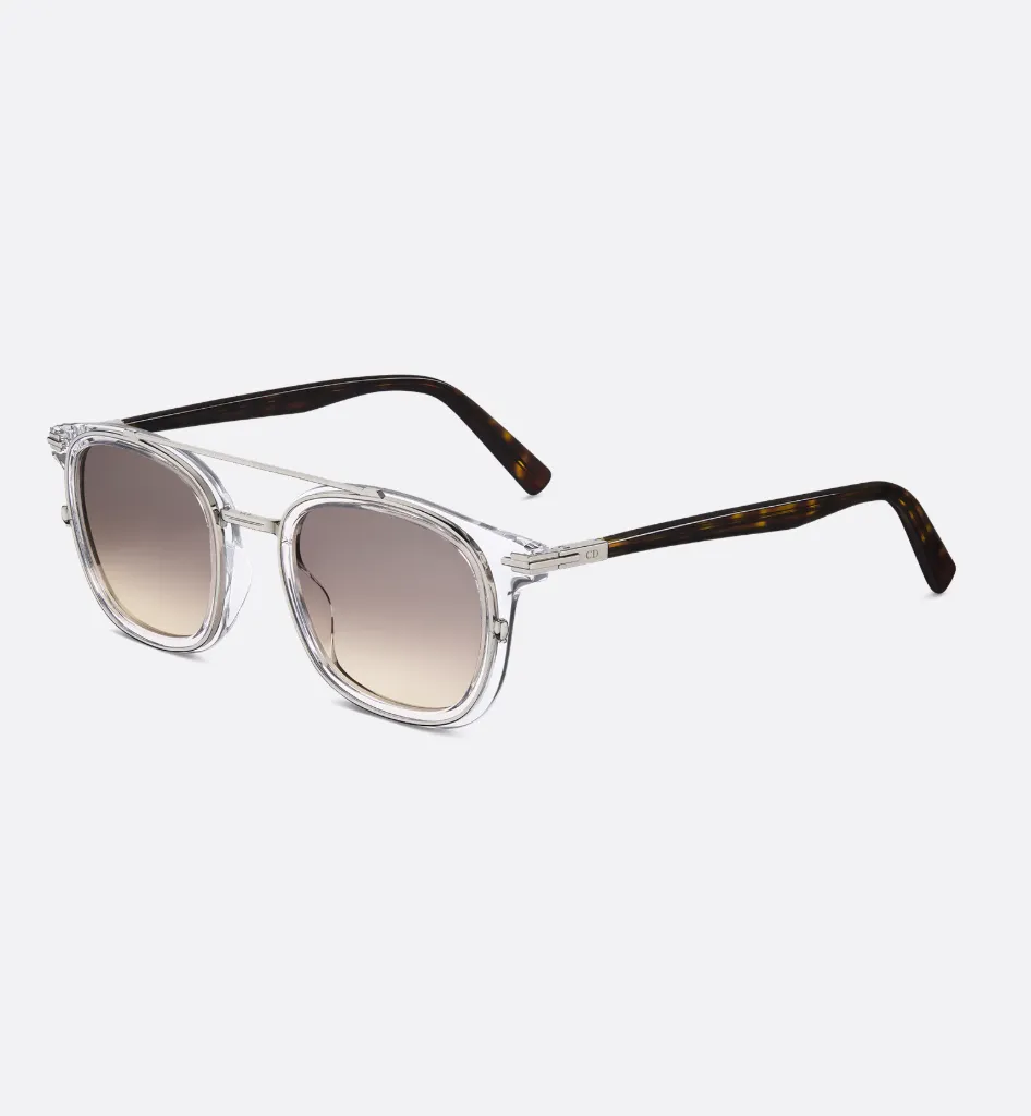 DiorBlackSuit S14I BioAcetate Lunettes de soleil carrées gris transparent