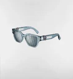 Dior Oblique S1I Lunettes de soleil carrées bleu transparent